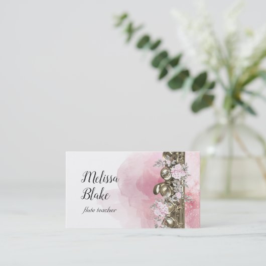 Carte De Visite fleurs d'aquarelle (Debout devant)