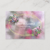 Carte De Visite Fleurs d'aquarelle Abstraites Gold Frame Chic Mode (Devant)