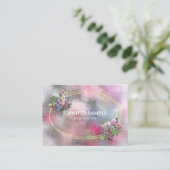 Carte De Visite Fleurs d'aquarelle Abstraites Gold Frame Chic Mode (Debout devant)