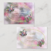 Carte De Visite Fleurs d'aquarelle Abstraites Gold Frame Chic Mode (Devant / Derrière)