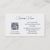 Carte De Visite Fleurs d'aquarelle bleu or (Dos)