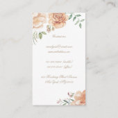 Carte De Visite Fleurs d'aquarelle crème Bouquet Beauté élégante (Dos)