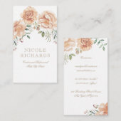 Carte De Visite Fleurs d'aquarelle crème Bouquet Beauté élégante (Devant / Derrière)