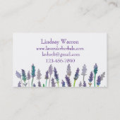 Carte De Visite Fleurs d'aquarelle de lavande (Dos)