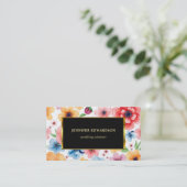Carte De Visite Fleurs d'aquarelle élégant boho professionnel (Debout devant)