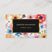 Carte De Visite Fleurs d'aquarelle élégant boho professionnel (Devant)