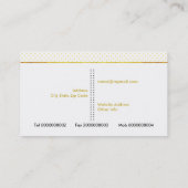 Carte De Visite Fleurs d'aquarelle et fleurs de polygones or (Dos)