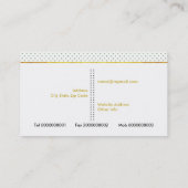 Carte De Visite Fleurs d'aquarelle et fleurs de polygones or (Dos)