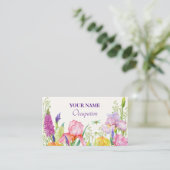 Carte De Visite Fleurs d'aquarelle fleurissent (Debout devant)