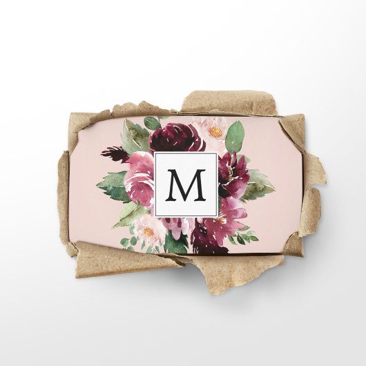 Carte De Visite Fleurs d'aquarelle modernes Monogrammes