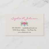 Carte De Visite Fleurs d'aquarelle romantiques florales (Dos)