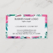 Carte De Visite Fleurs d'aquarelle rose (Dos)