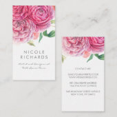 Carte De Visite Fleurs d'aquarelle rose Elégant Botanique et Chic (Devant / Derrière)