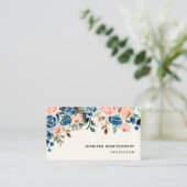 Carte De Visite Fleurs d'aquarelle rose et bleu (Debout devant)