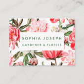 Carte De Visite Fleurs d'aquarelle rose rouge floral (Devant)
