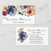 Carte De Visite Fleurs d'aquarelle Roses douce Feminine Floral (Devant / Derrière)