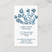 Carte De Visite Fleurs d'aquarelle Unique Moderne Botanique Floral (Dos)