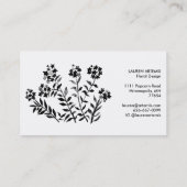 Carte De Visite Fleurs d'aquarelle Unique Moderne Botanique Floral (Dos)