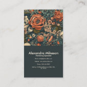 Carte De Visite Fleurs d'aquarelle vintage Professionnel (Dos)