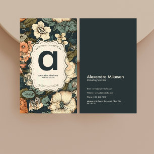 Carte De Visite Fleurs d'aquarelle vintage Professionnel