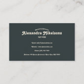 Carte De Visite Fleurs d'aquarelle vintage Professionnel (Dos)