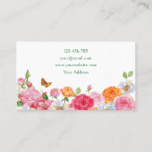 Carte De Visite Fleurs d'art Rose (Dos)