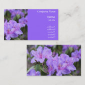 carte de visite fleurs d'azalée violette (Devant / Derrière)