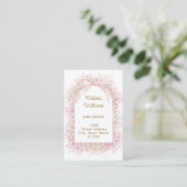 Carte De Visite fleurs de bébé souffle rose blanc (Debout devant)