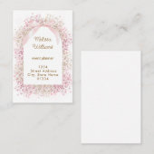 Carte De Visite fleurs de bébé souffle rose blanc (Devant / Derrière)