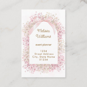 Carte De Visite fleurs de bébé souffle rose blanc