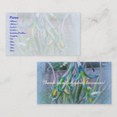 Carte De Visite Fleurs de bromeliade sur bleu (Devant / Derrière)
