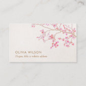 Carte De Visite Fleurs de cerises roses mignonnes Nature florale (Devant)