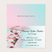Carte De Visite Fleurs de cerisier (Extérieur déplié)