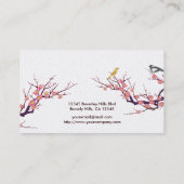 Carte De Visite Fleurs de cerisier avec des oiseaux (Dos)