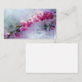 Carte De Visite Fleurs de cerisier d'aquarelle (Devant / Derrière)