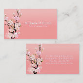 Carte De Visite Fleurs de cerisier de Sakura Kawaii (Devant / Derrière)