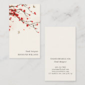Carte De Visite Fleurs de cerisier florales (Devant / Derrière)