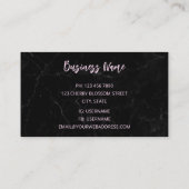 Carte De Visite Fleurs de cerisier professionnelles Marbre noir (Dos)