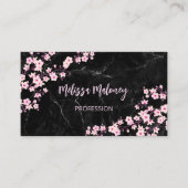 Carte De Visite Fleurs de cerisier professionnelles Marbre noir (Devant)