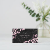 Carte De Visite Fleurs de cerisier professionnelles Marbre noir (Debout devant)