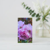 Carte De Visite Fleurs de cerisier rose (Debout devant)