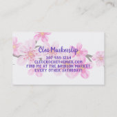 Carte De Visite Fleurs de cerisier rose aiguilles de tricot de tri (Dos)