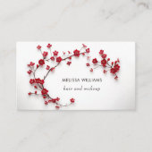 Carte De Visite Fleurs de cerisier rouges 3D (Devant)