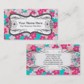 Carte De Visite Fleurs de cerisier Sakura de Kawaii (Devant / Derrière)