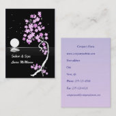 Carte De Visite Fleurs de cerisier (Sakura) la nuit (sur le noir) (Devant / Derrière)