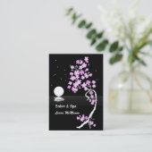 Carte De Visite Fleurs de cerisier (Sakura) la nuit (sur le noir) (Debout devant)