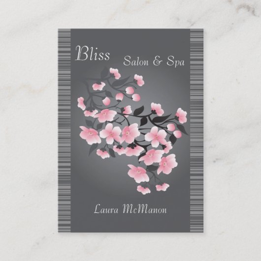 Carte De Visite Fleurs de cerisier (Sakura) sur un arrière - plan (Devant)