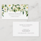 Carte De Visite Fleurs de Champagne blanc Floriste Profession Beau (Devant / Derrière)