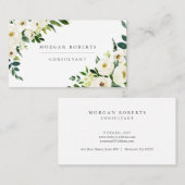 Carte De Visite Fleurs de Champagne Blanc Professionnel ou Beauté (Devant / Derrière)