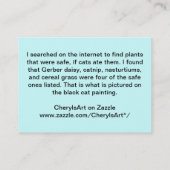 Carte De Visite Fleurs De Chat Noir Les Chats Plante Peuvent Mange (Dos)